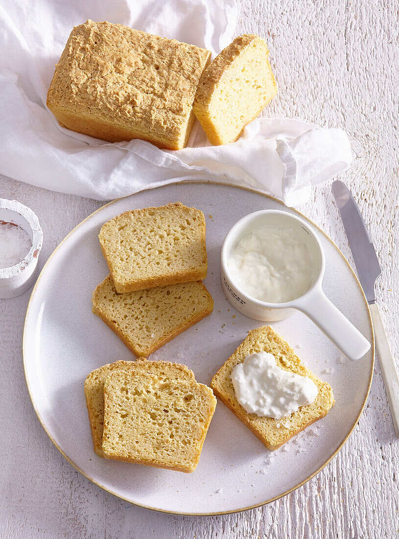 Gluten free bread; sliced