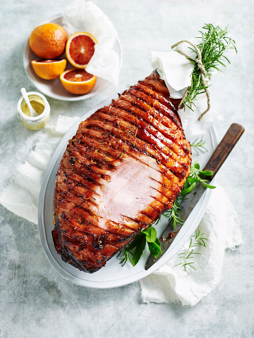 Glazed ham