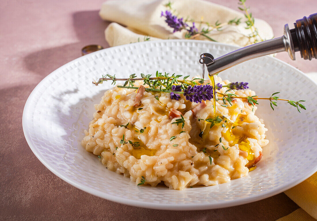 Risotto with sausage and thyme