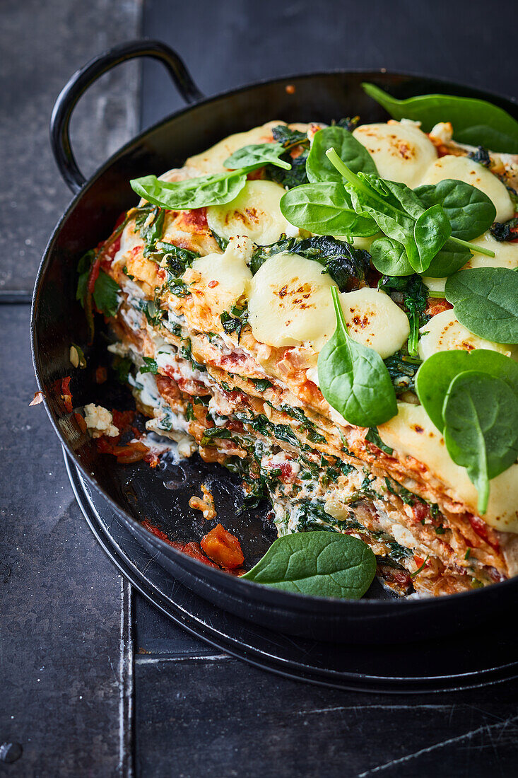 Vegetarian gözleme lasagna