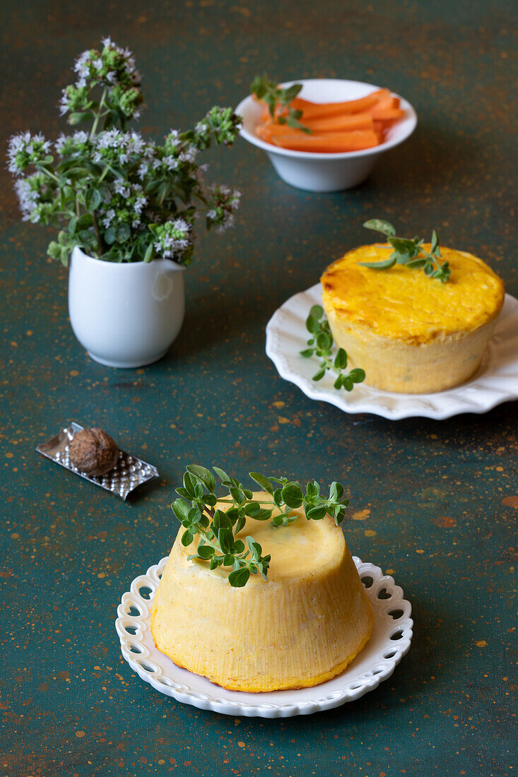 Flan of buffalo ricotta and carrots