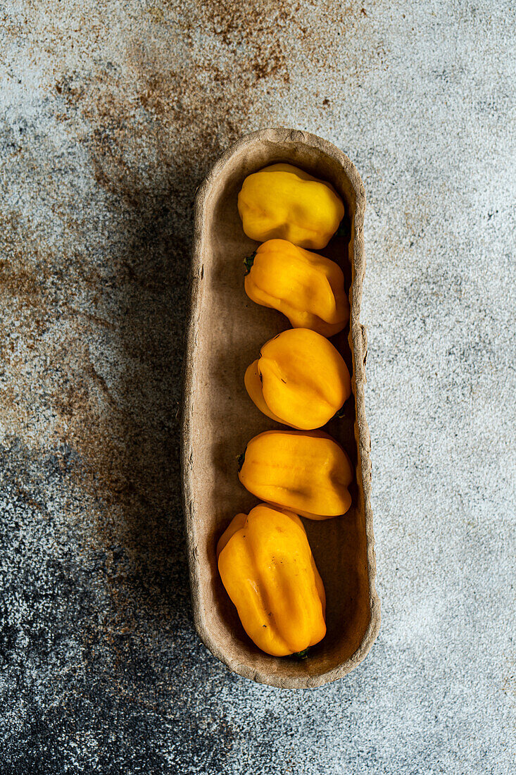 Yellow chilies 'Scotch Bonnet