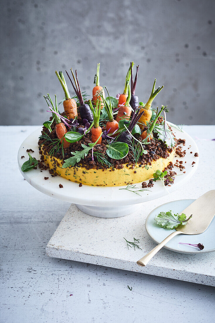 Carrot cheddar cake for dipping