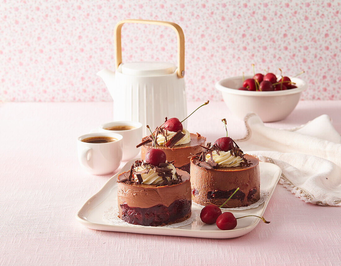 Chocolate cherry Black Forest tartlets