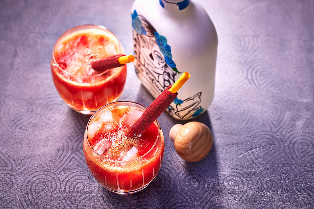 Papaya cocktail with tequila