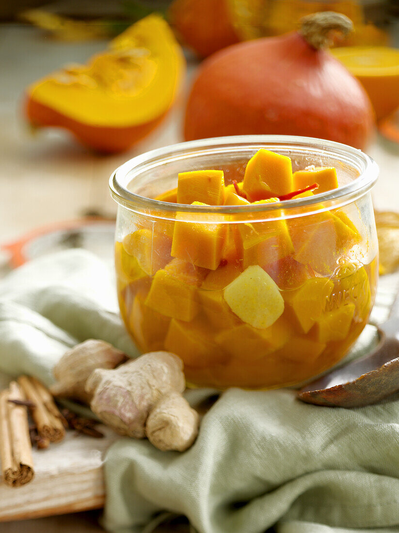 Preserved orange squash with ginger