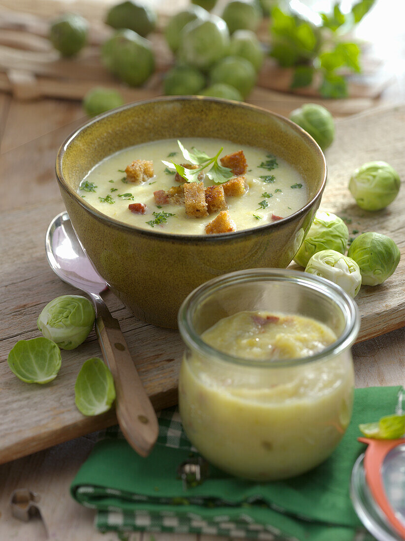 Brussels sprout and potato soup