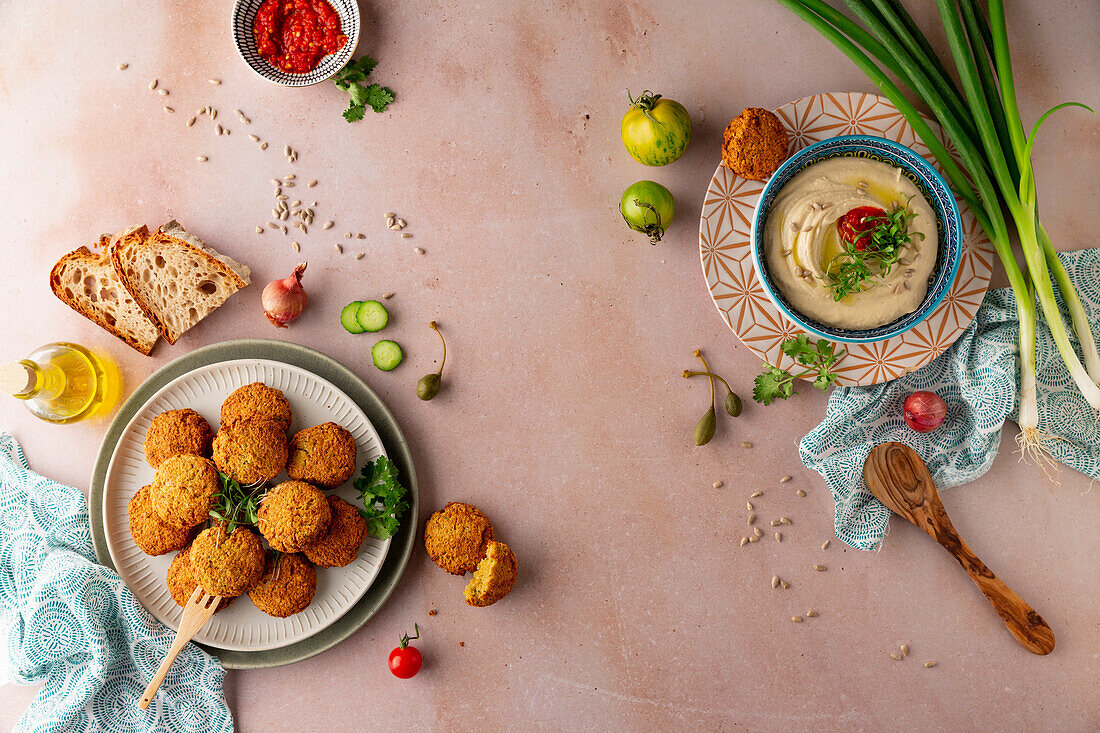 Falafels and hummus