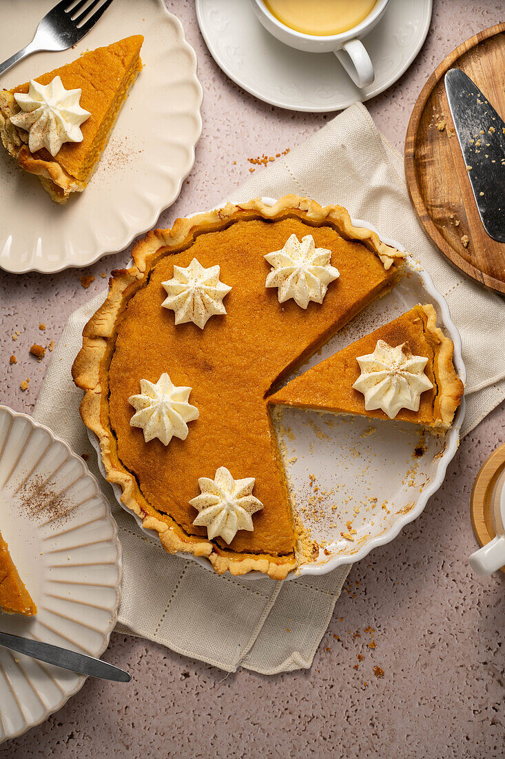 Pumpkin Pie with whipped cream