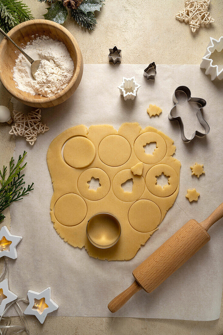 Cut out Christmas biscuits