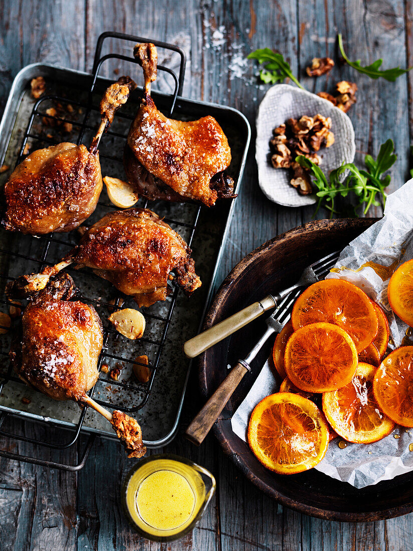 Confit duck with candied orange