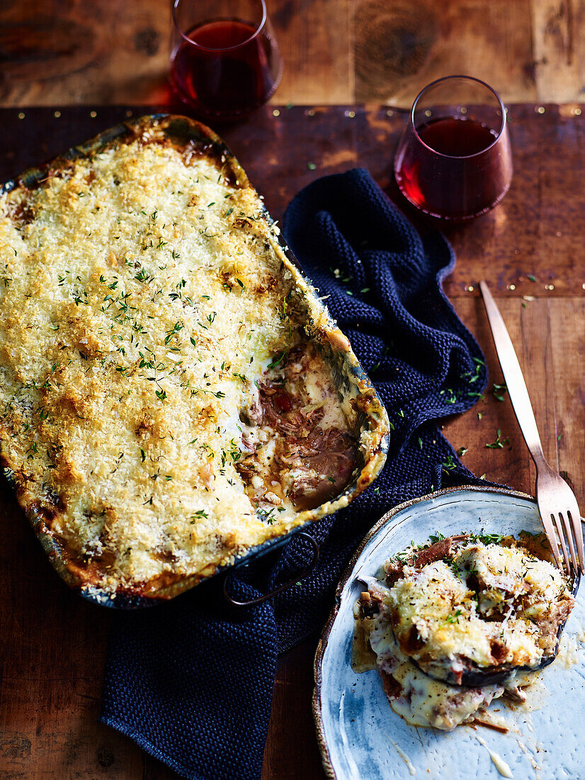 Moussaka mit Lammragout