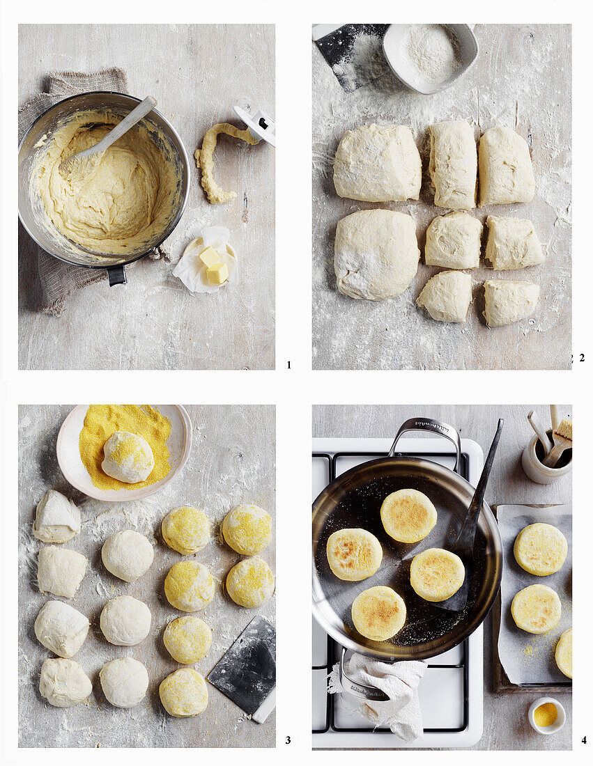 Preparing buttermilk English muffins