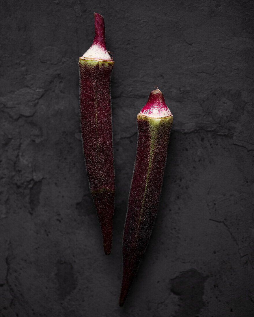 Okra (also called Red Lady Fingers)