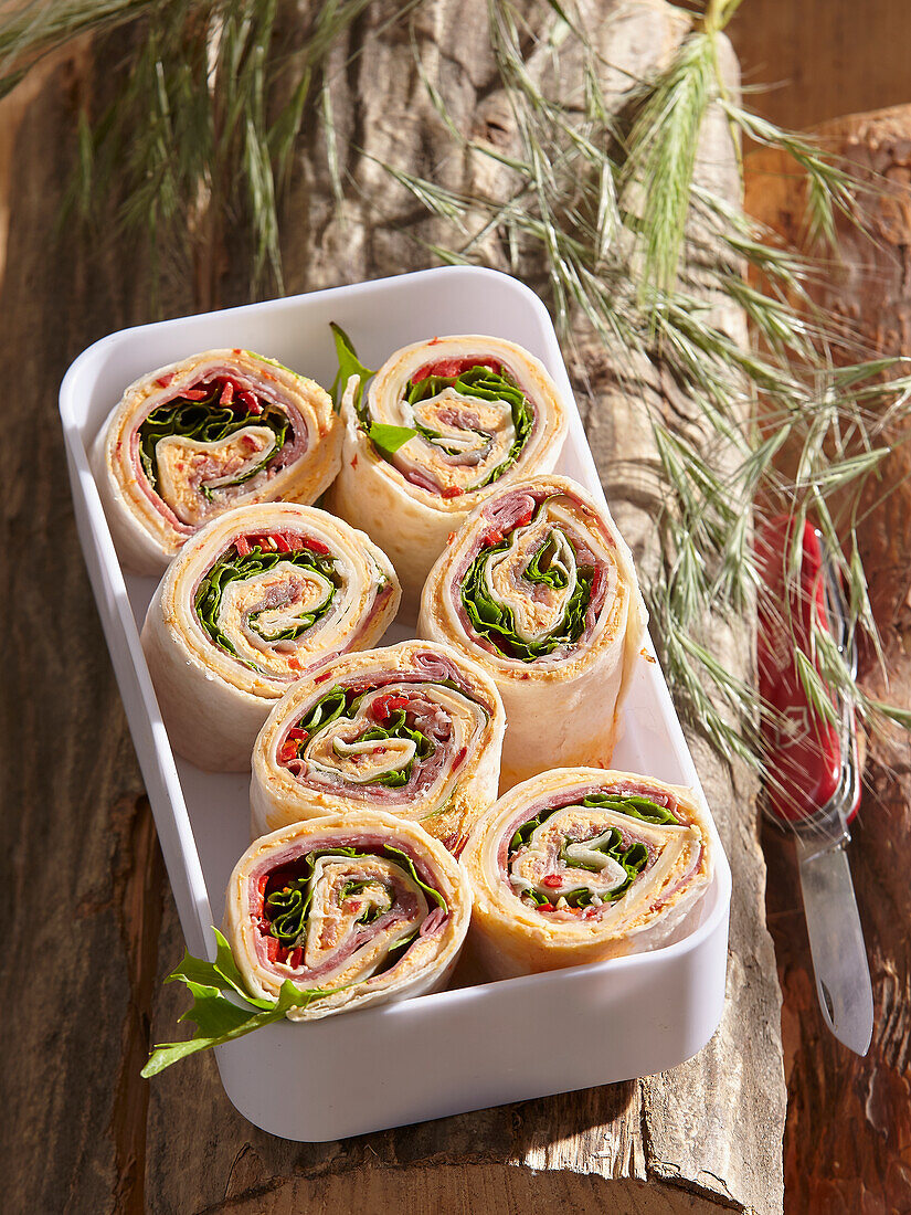 Salami tortilla wraps