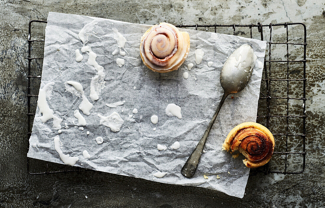 Zimtschnecken mit Zuckerglasur