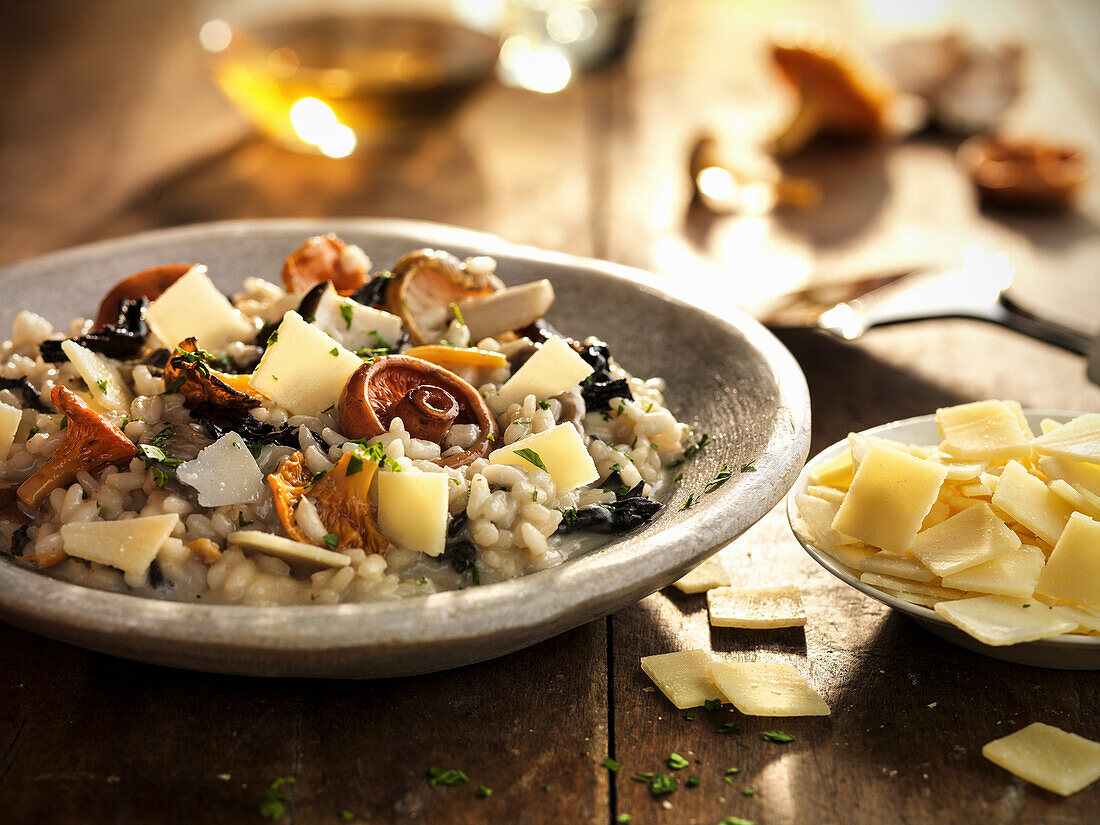 Mushroom risotto with parmesan