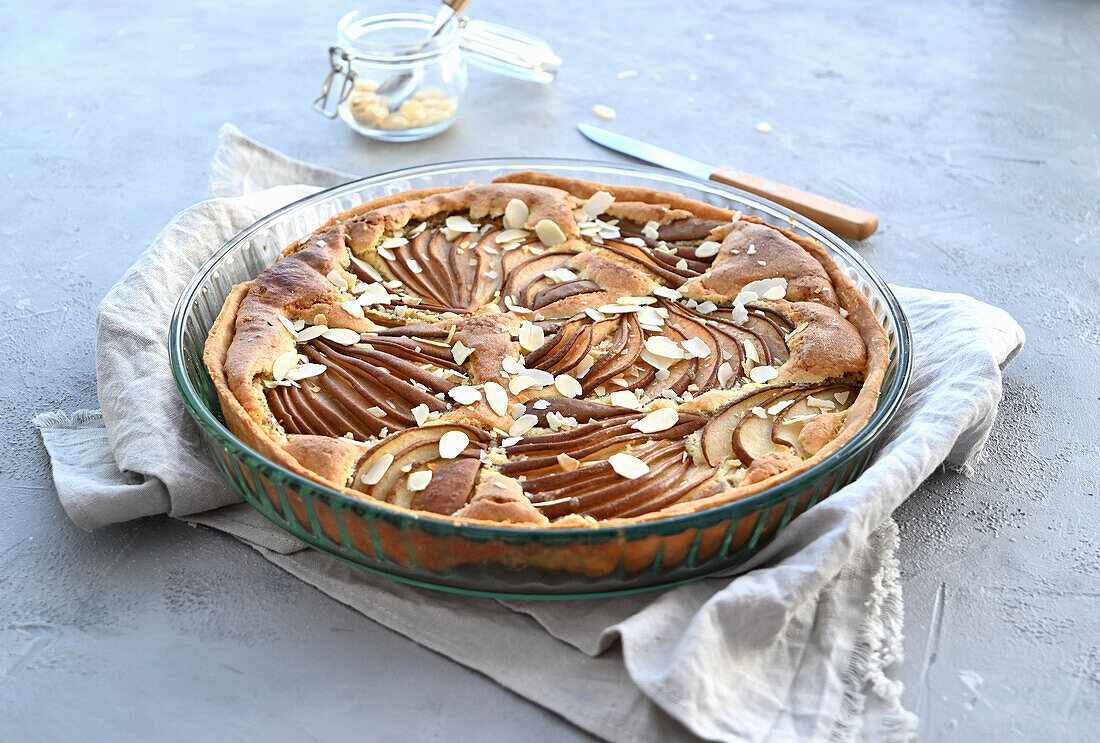 Pear tart with almond frangipane