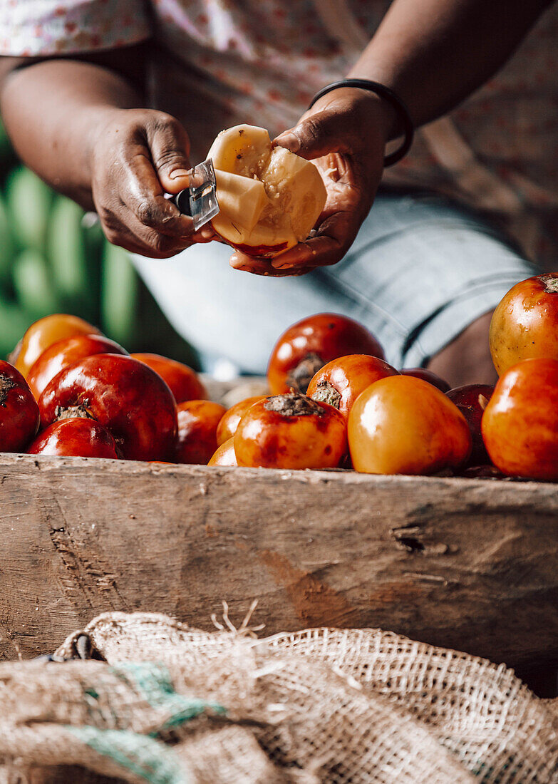 Cut lulo (traditional fruit from Colombia)