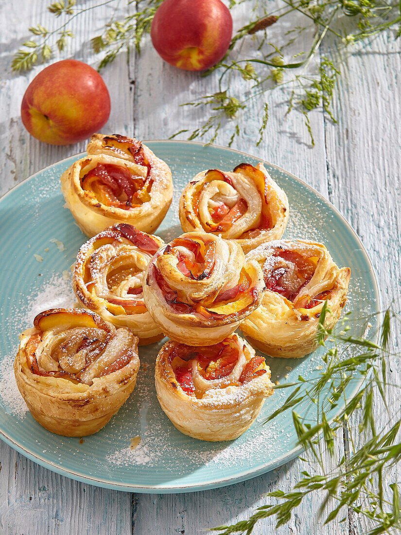 Peach roses with mascarpone cheese