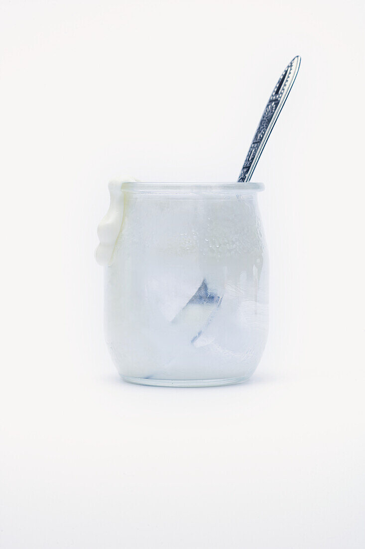 Natural yoghurt in a jar