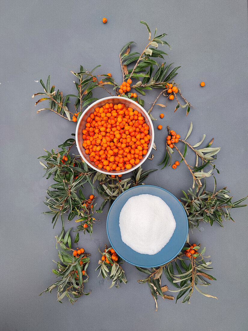 Sea buckthorn and sugar