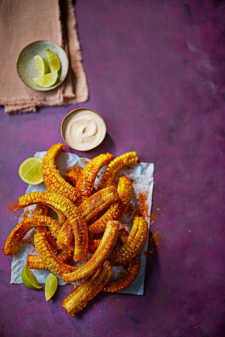 Corn ribs with lime and paprika