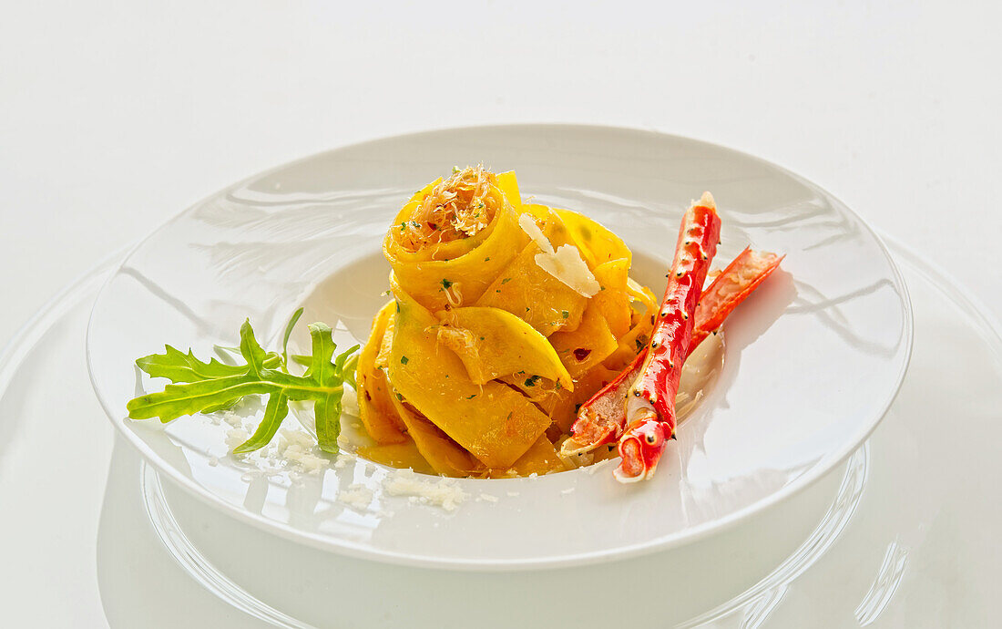 Papardelle with lobster and herbs