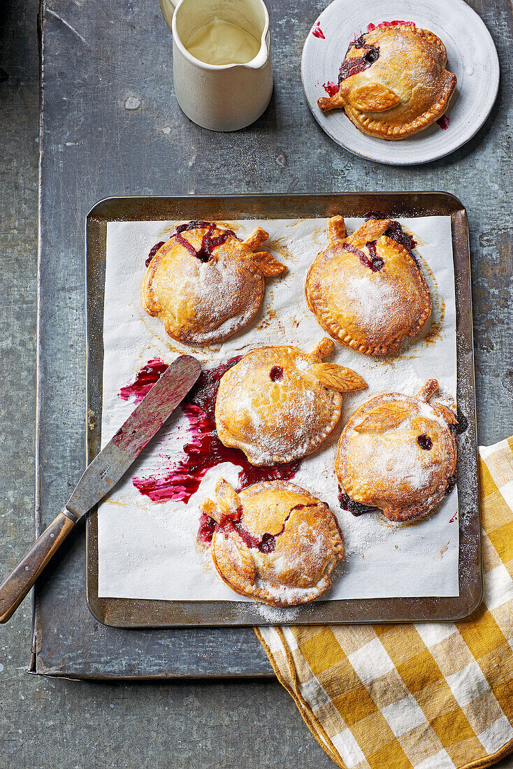 Spiced apple and blackberry hand pies