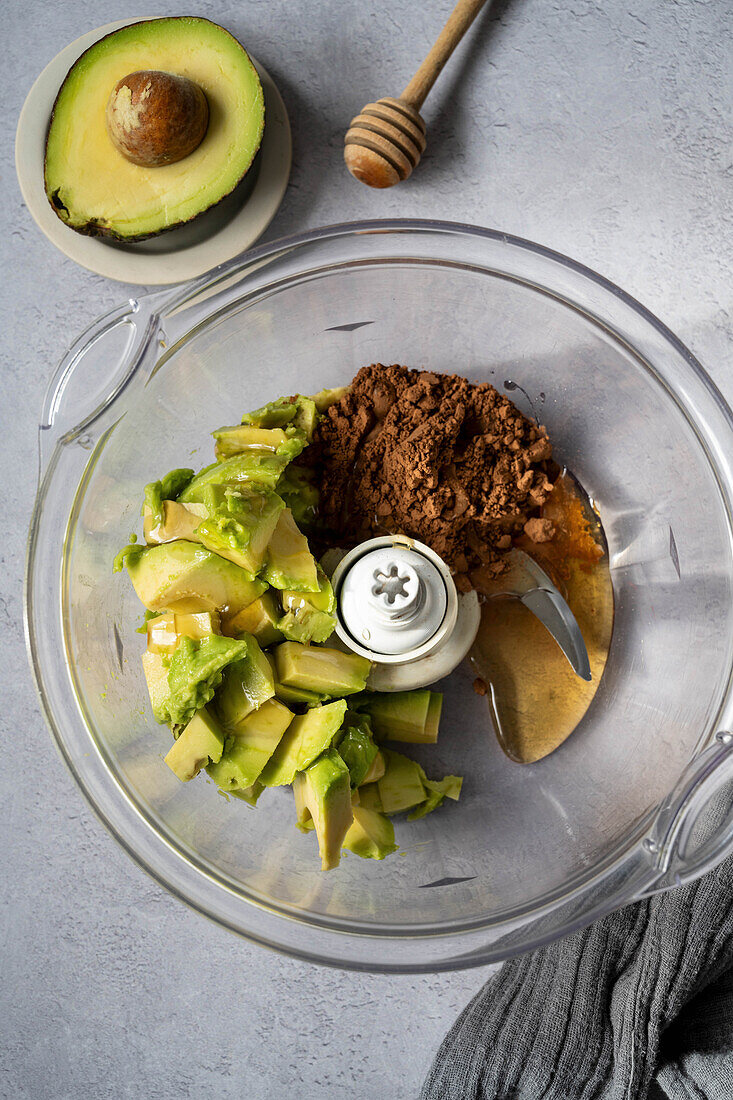 Making vegan chocolate truffles with avocado