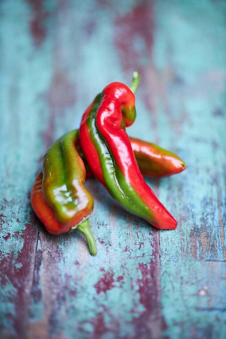 Organic red-green peppers