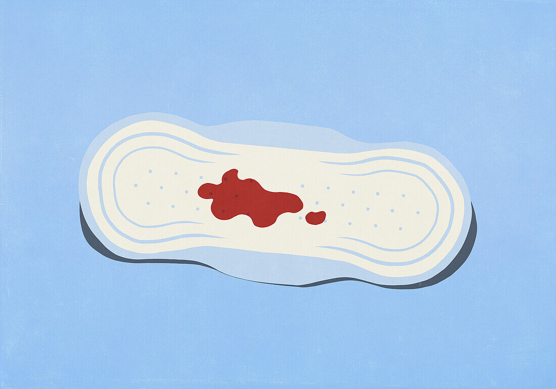 Menstruationsblutflecken auf Slipeinlage