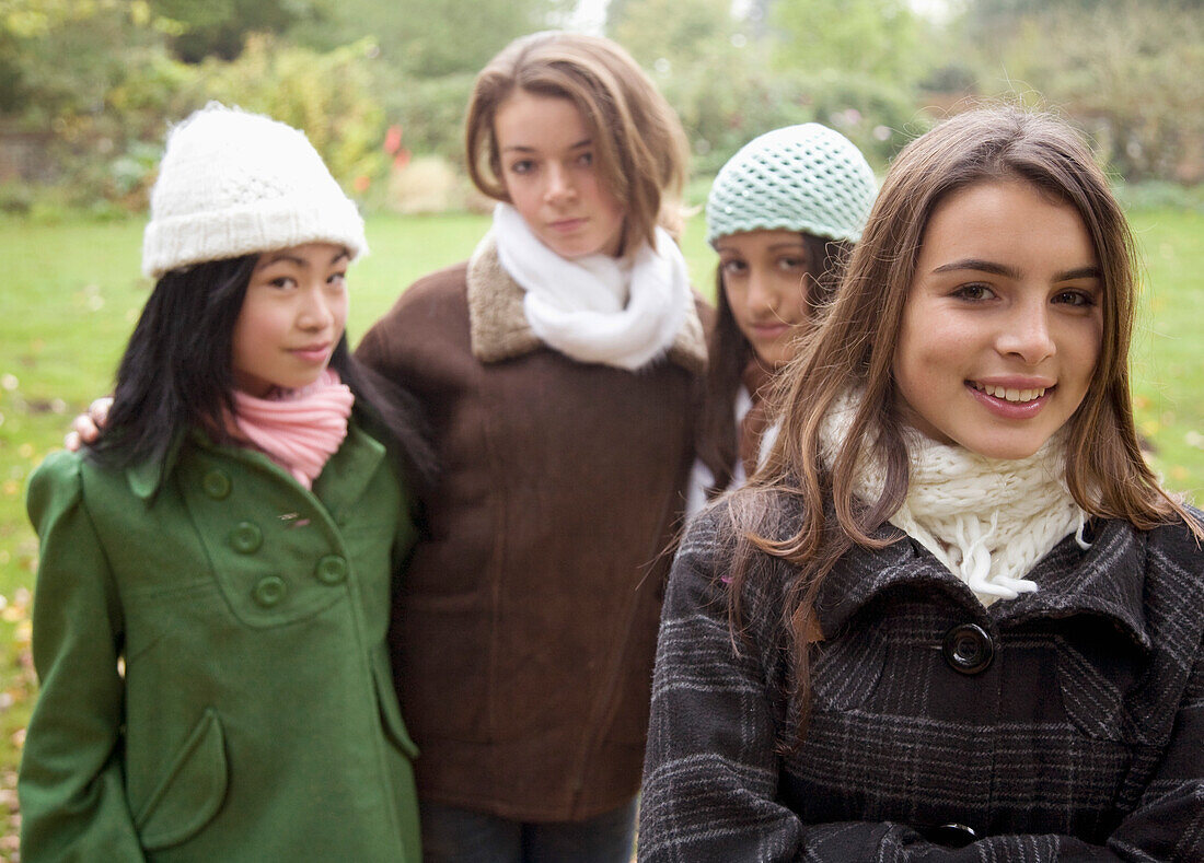 Portrait of teen girls in the park\n