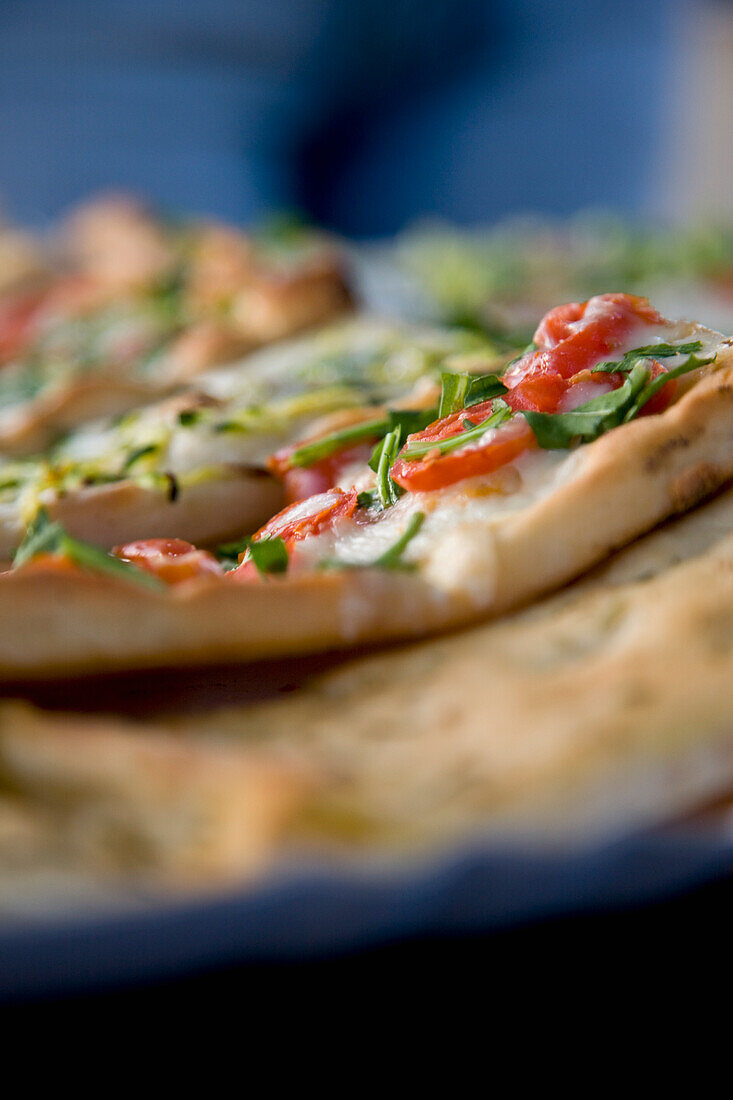 Close up of pizza slices\n