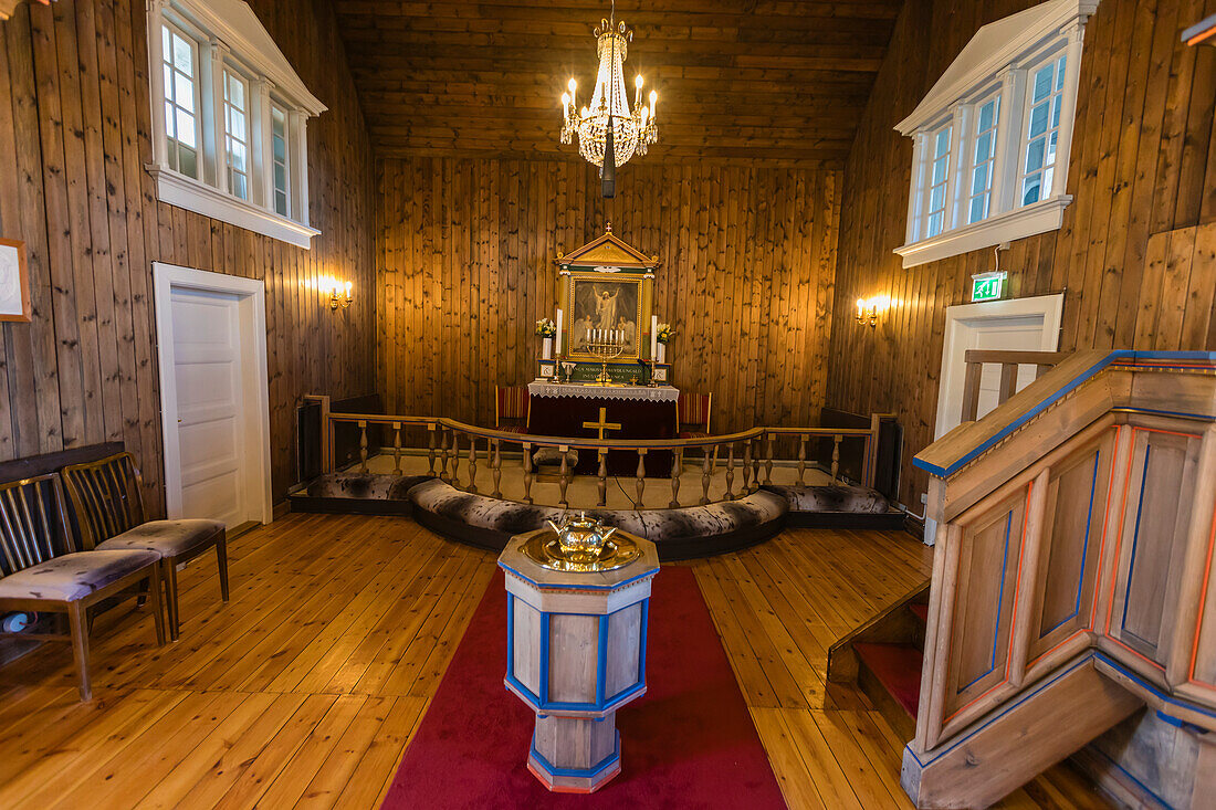 Innenansicht der Kirche in Sisimiut, Westgrönland, Polargebiete