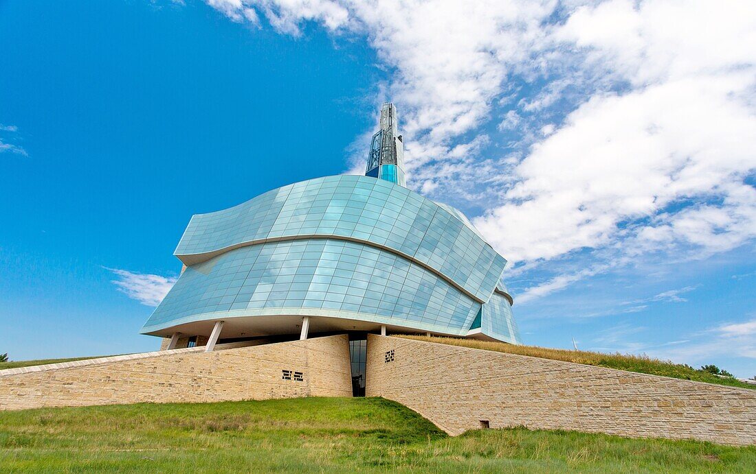 The Canadian Museum for Human Rights, opened in 2014, won awards for its architecture, Winnipeg, Manitoba, Canada, North America\n