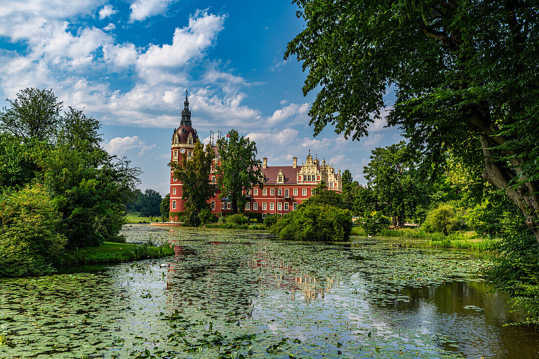 Muskau Castle, Muskau (Muskauer) Park, UNESCO World Heritage Site, Bad Muskau, Saxony, Germany, Europe\n