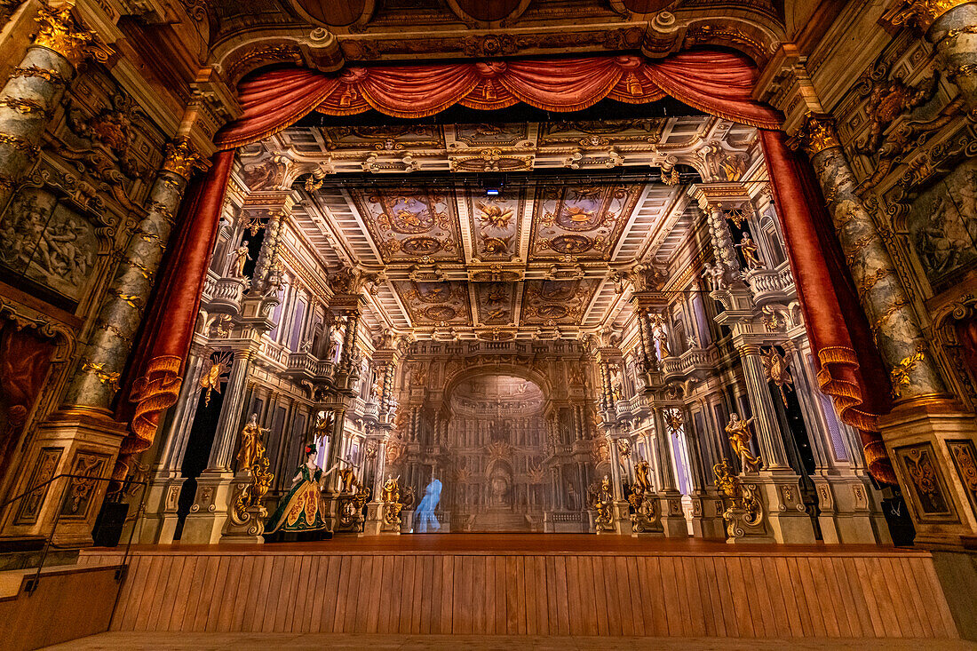 Interior of the Margravial Opera House, UNESCO World Heritage Site, Bayreuth, Bavaria, Germany, Europe\n