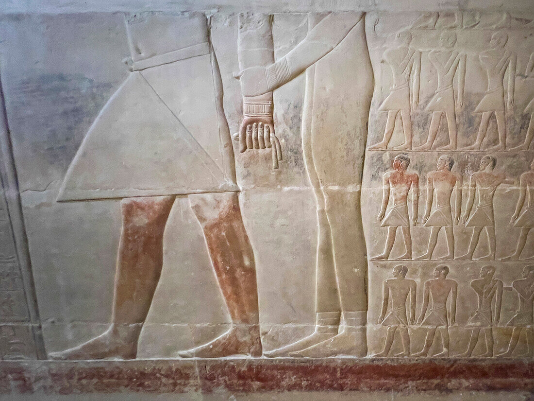 Relief eines Grabes in Saqqara, Teil der memphitischen Nekropole, UNESCO-Weltkulturerbe, Ägypten, Nordafrika Afrika