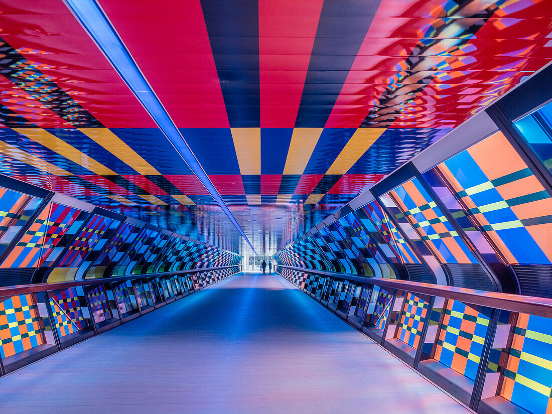 Captivated by Colour by Camille Walala, Adams Plaza Bridge, Canary Wharf, Docklands, London, England, United Kingdom, Europe\n