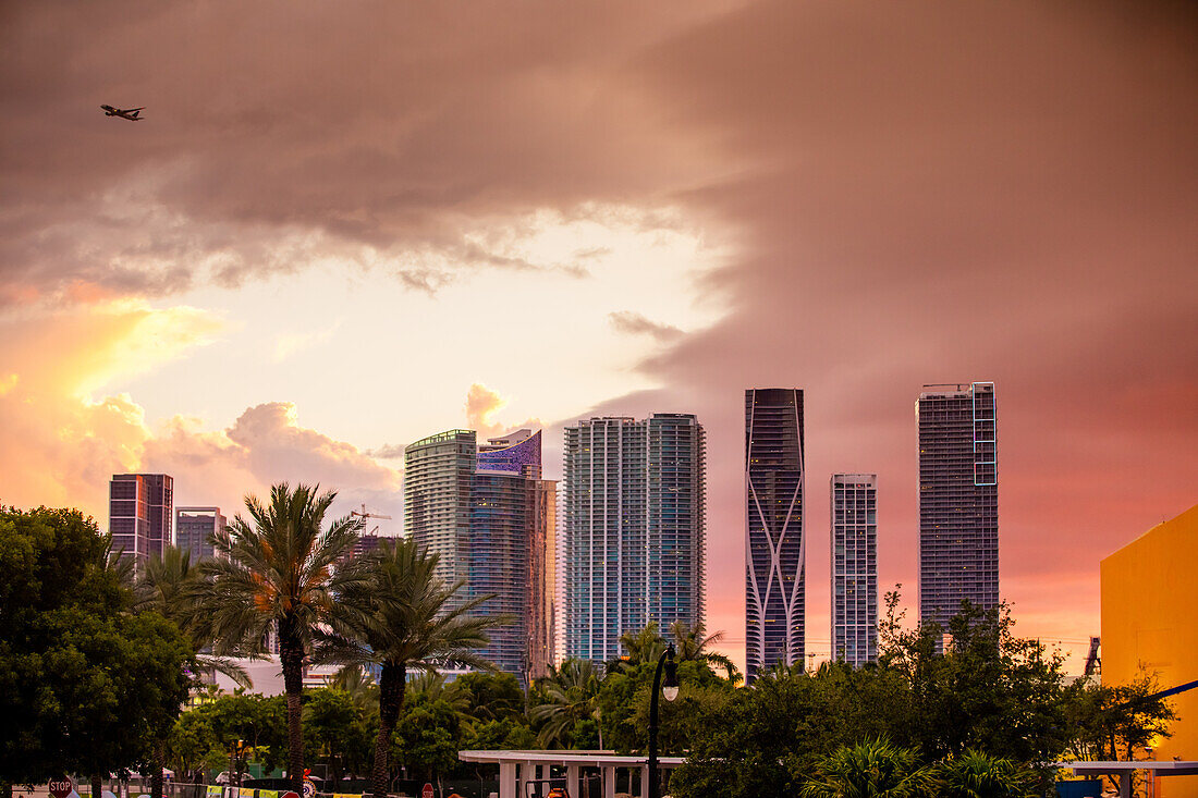 Miami skyline, Miami, Florida, United States of America, North America\n