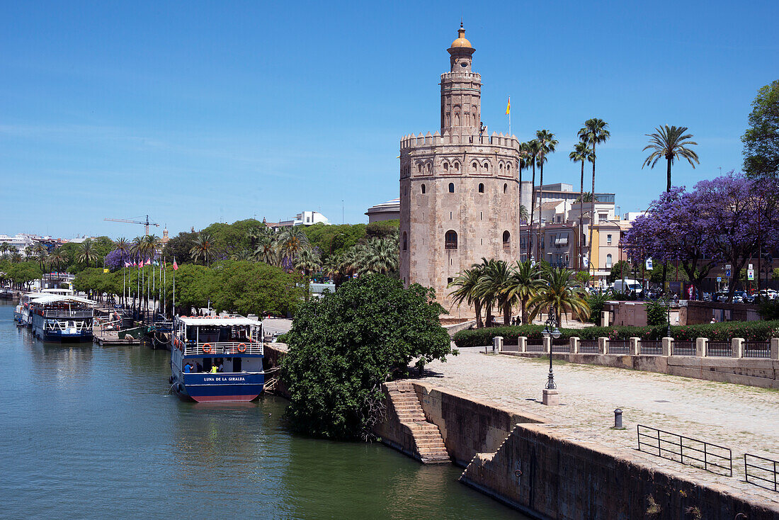 Torre del Oro, Sevilla, Andalusien, Spanien, Europa