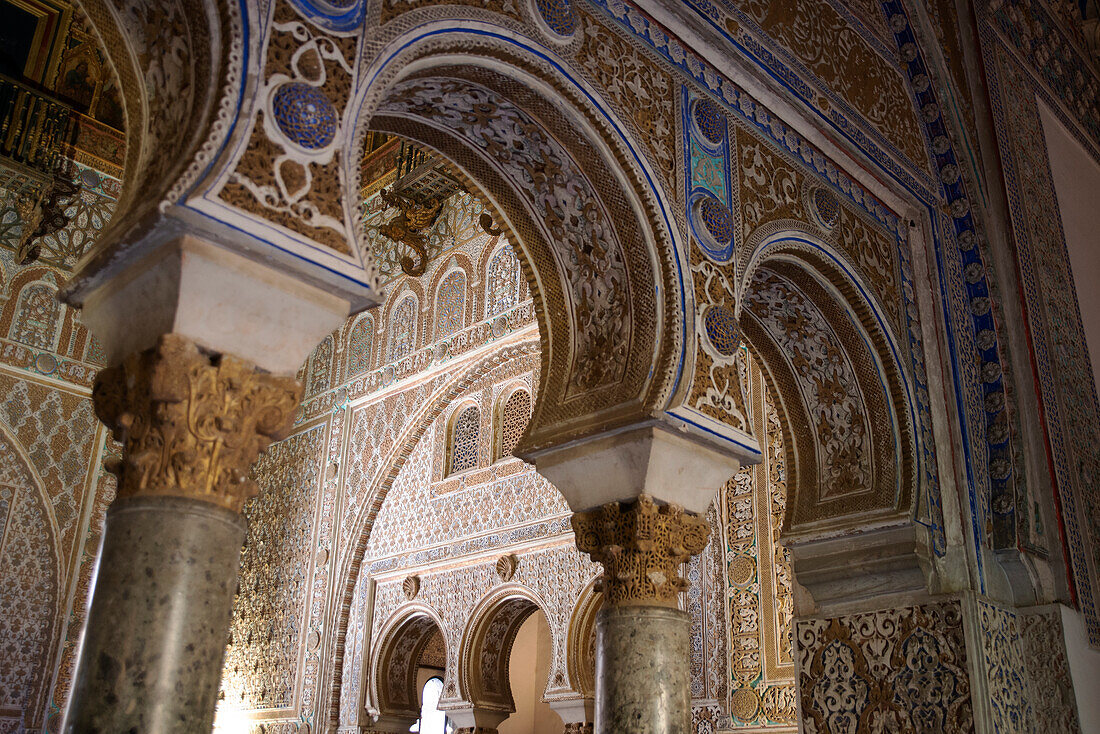 Interior, Alcazar, UNESCO World Heritage Site, Seville, Andalusia, Spain, Europe\n