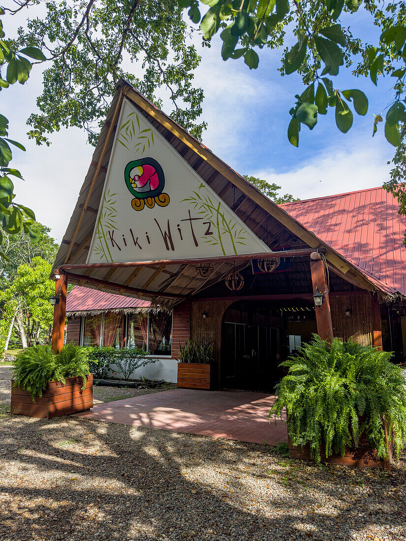 The restaurant at a small resort in the capital city of Belmopan, Belize.\n