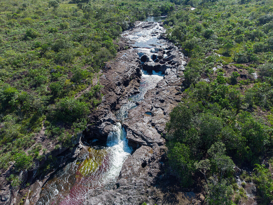 Der Caño Cristales, auch bekannt als Fluss der fünf Farben, ist ein kolumbianischer Fluss in der Serranía de la Macarena, einer isolierten Bergkette im Departement Meta, Kolumbien