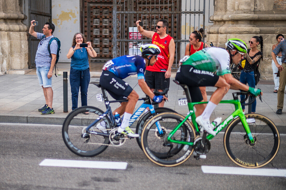 The 12th stage of the Vuelta a España, one of the leading cycling races in the international calendar, reaches Zaragoza, Aragon, Spain, 7th September 2023\n