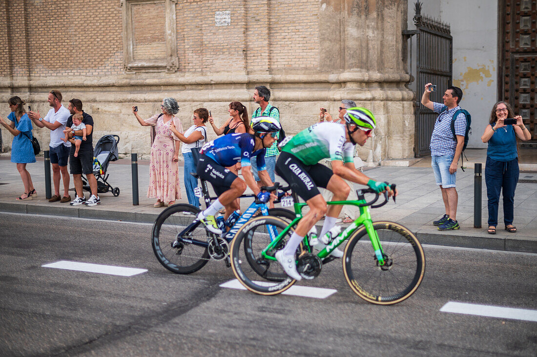 The 12th stage of the Vuelta a España, one of the leading cycling races in the international calendar, reaches Zaragoza, Aragon, Spain, 7th September 2023\n