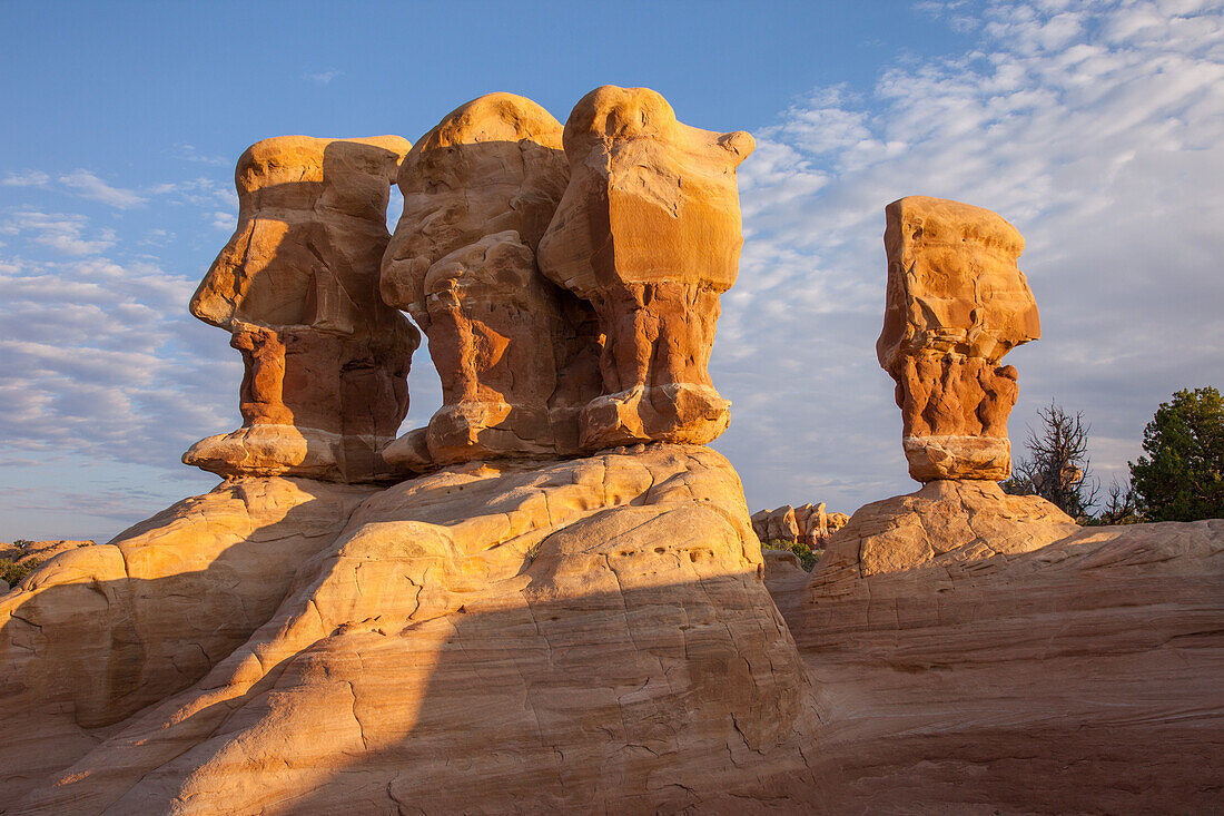 Sandstein-Hoodoo-Felsformationen im Devil's Garden im Grand Staircase-Escalante National Monument in Utah.