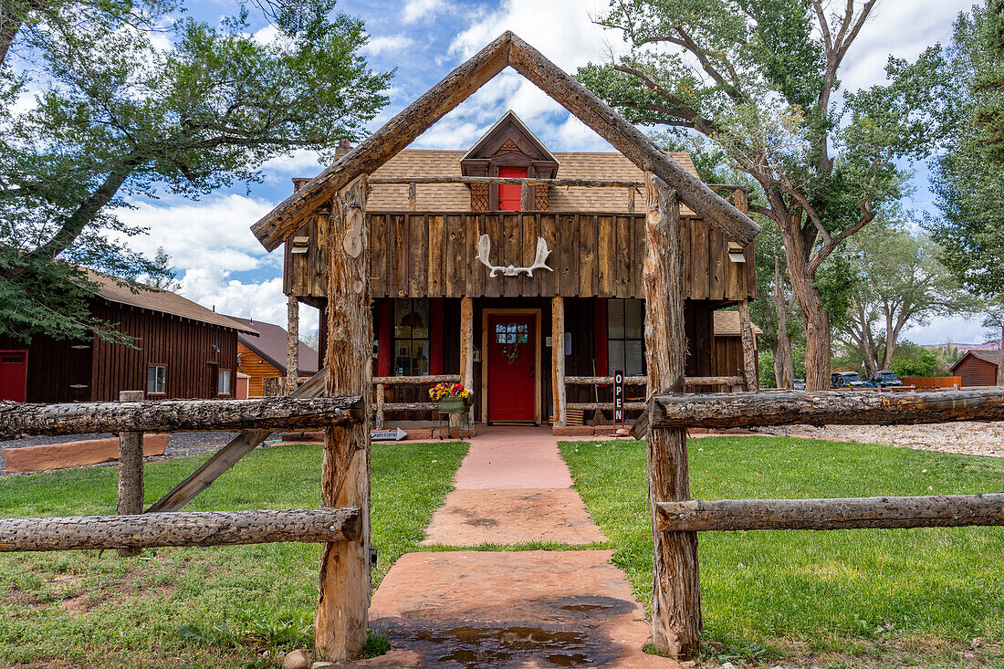 The Old House at Center and Main in Torrey, Utah. Built about 1900 and now a gift shop.\n