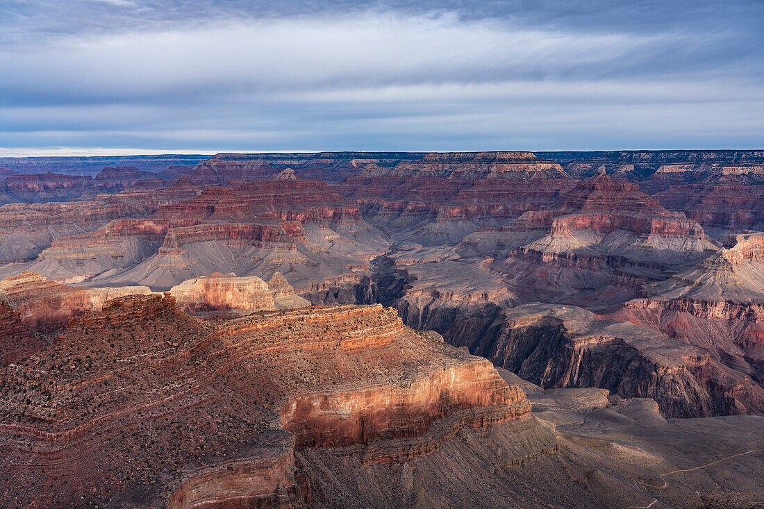 USA, Arizona, Grand Canyon National Park, South Rim, Aerial view of south rim of Grand Canyon\n